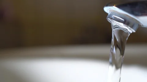 Faucet with water, close up. Stock Footage 100910838