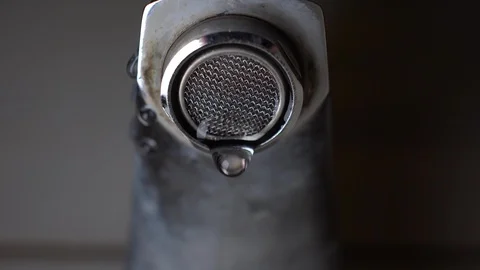 Faucet with water, close up. Stock Footage 100912273