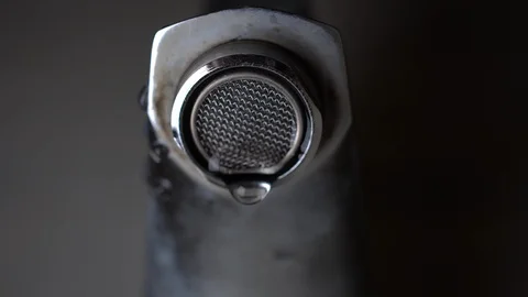 Faucet with water, close up. Stock Footage 100912282