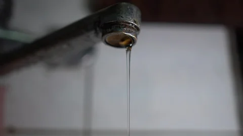 Faucet with water, close up. Stock Footage 100913825