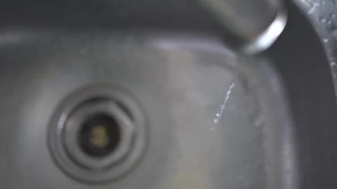 Faucet with water, close up. Stock Footage 100914285