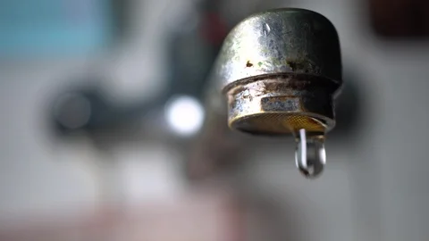 Faucet with water, close up. Stock Footage 100914960