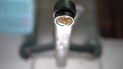 Faucet with water, close up. Stock Footage 100917001