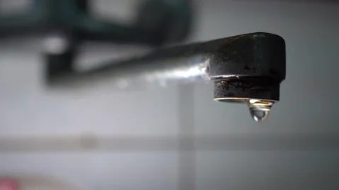 Faucet with water, close up. Stock Footage 100917348