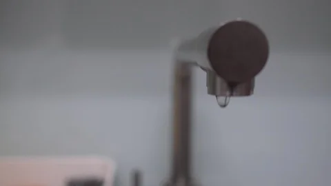 Faucet with water, close up. Stock Footage 102676428