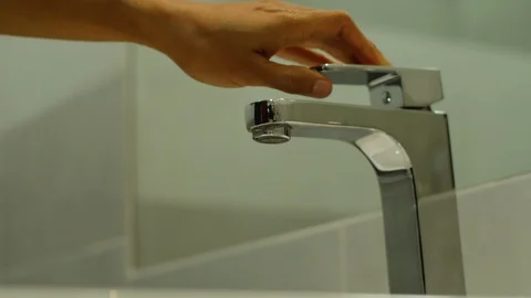 Faucet with water. Close up. Stock Footage 112583429