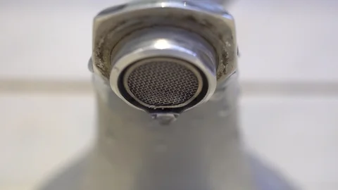 Faucet with water, close up. Stock Footage 113914941