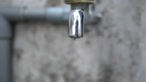 Faucet with water, close up. Stock Footage 130443641