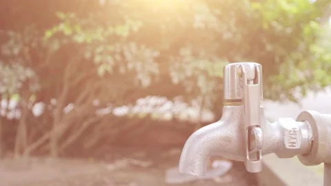 Faucet with water, close up. Stock Footage 143959734