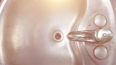 Faucet with water, close up. Stock Footage 143960088