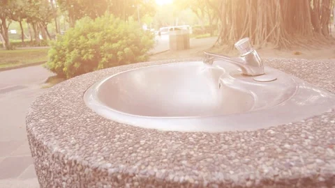 Faucet with water, close up. Stock Footage 143960112