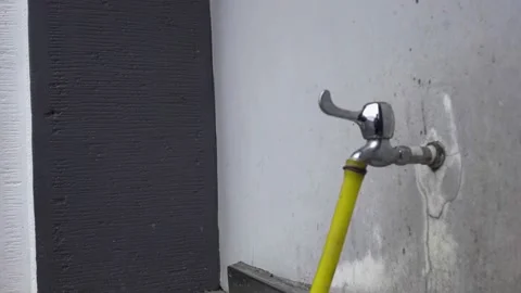 Faucet with water, close up. Stock Footage 165039079