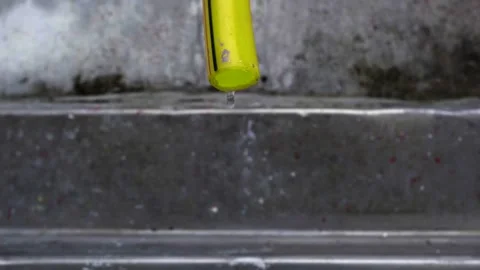 Faucet with water, close up. Stock Footage 165039093