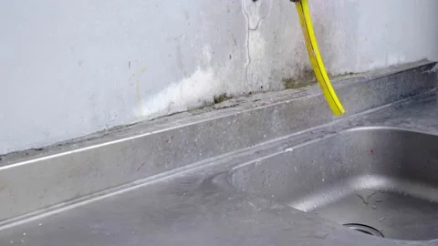 Faucet with water, close up. Stock Footage 165047310