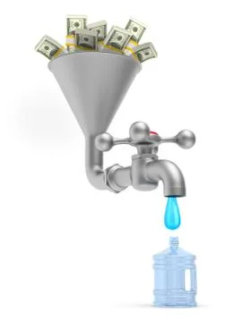 Faucet on white background. Isolated 3D illustration 스톡 일러스트