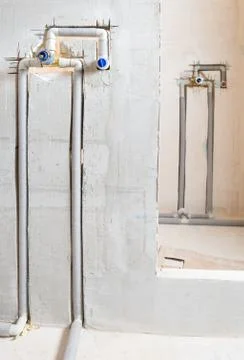 Faucets concealed installation. Stock Photos