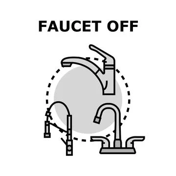 Faucets off saving water conservation concept Stock Illustration