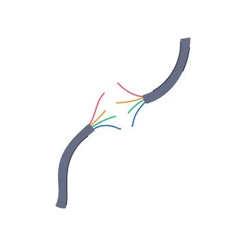 Fault broken cable cartoon vector illustration Illustrazione stock