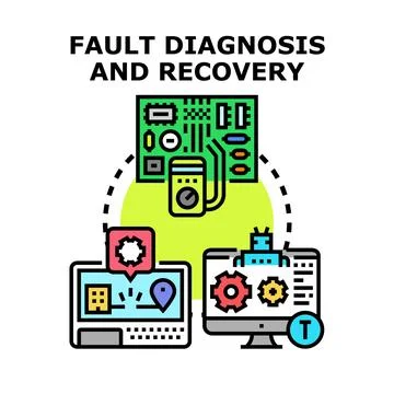 Fault diagnosis and recovery process for systems 스톡 일러스트