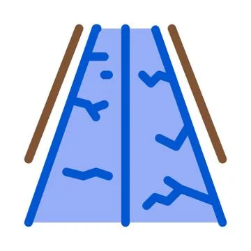 Fault gorge on road icon vector outline illustration Ilustración de archivo