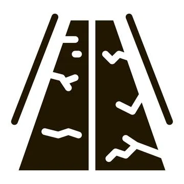 Fault gorge on road icon Vector Glyph Illustration Stock Illustration