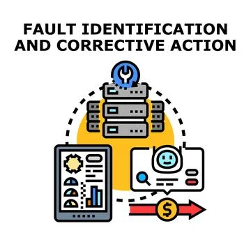 Fault identification and corrective action concept illustration Stock Illustration