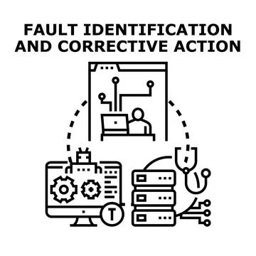 Fault identification and corrective action concept illustration Stock Illustration