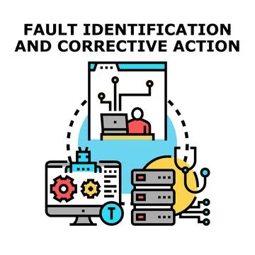Fault identification and corrective action concept illustration Stock Illustration