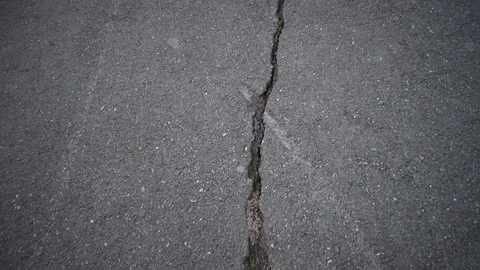 Fault of road surface on old pavement. Stock Footage 108323288
