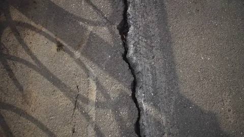 Fault of road surface on old pavement. Stock Footage 108323452