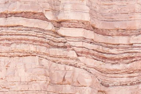 Fault in sandstone strata deformation Stock Photos