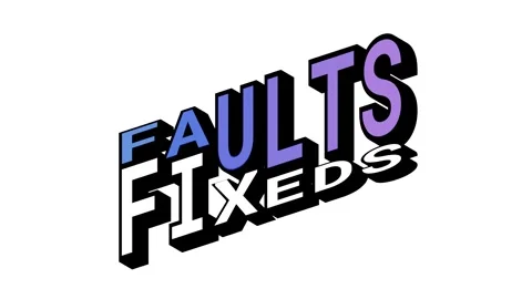 FAULTS vs FIXEDS, 3D Text Animation in Isometric View with Opposite Word Motion Stock Footage 314263470