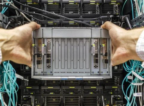 Faulty blade server Stock Photos