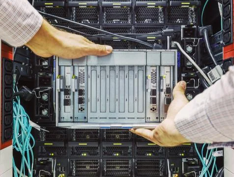 Faulty blade server Stock Photos