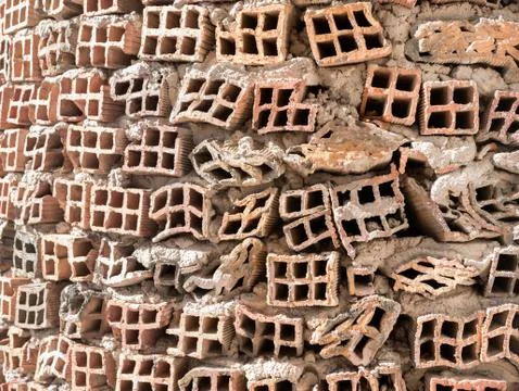 Faulty bricks wall Stock Photos
