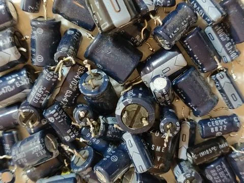 Faulty Electrolytic Capacitors Stock Photos