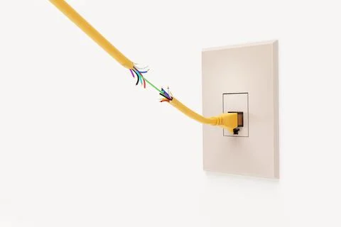 Faulty Network Wire Stock Photos