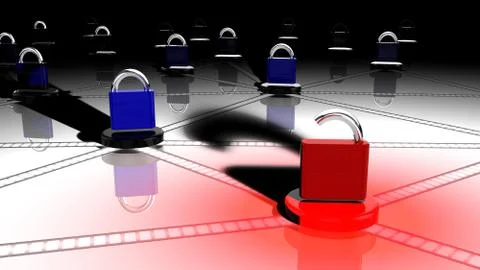 The faulty node of a network Stock Illustration