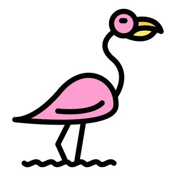Fauna flamingo icon vector flat Stock Illustration