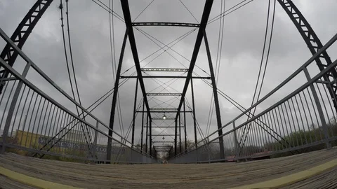 Faust Bridge, Gruene, TX - low angle Stock Footage 104544548