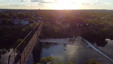 Faust Street Bridge Drone Edit Stock Footage 317776524