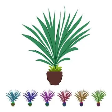 Faux artificial plant vector cartoon graphic Stock Illustration
