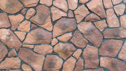 Faux Stone Wall Cladding with Random Concrete Pattern Stock Footage 336646323