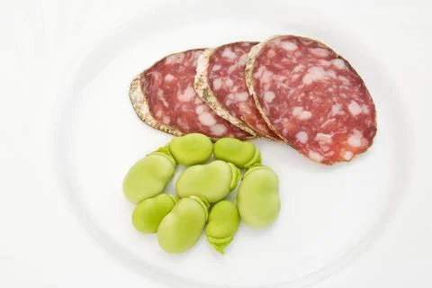 Fave e salame Stock Photos