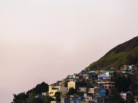 Favela community Niteroi Timelapse Stock Footage 77183539