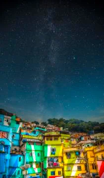 Favela night Stock Photos