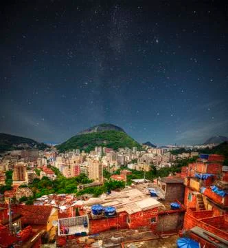 Favela night Stock Photos