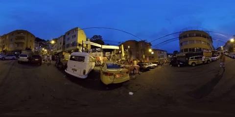 Favela By Night Rio de Janeiro Brazil 360 VR Stock Footage 94884432