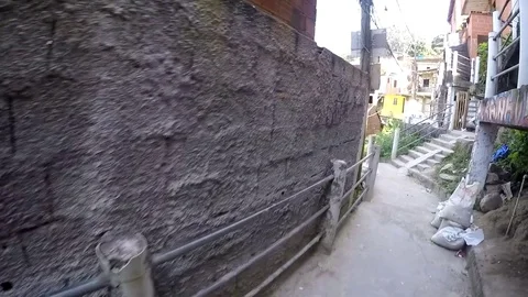 Favela walk through 23.976 fps, 1920x1080 Progressive Video stock 83959993