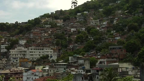 Favelas in Buenos Aires on a high hill Stock Footage 160280752